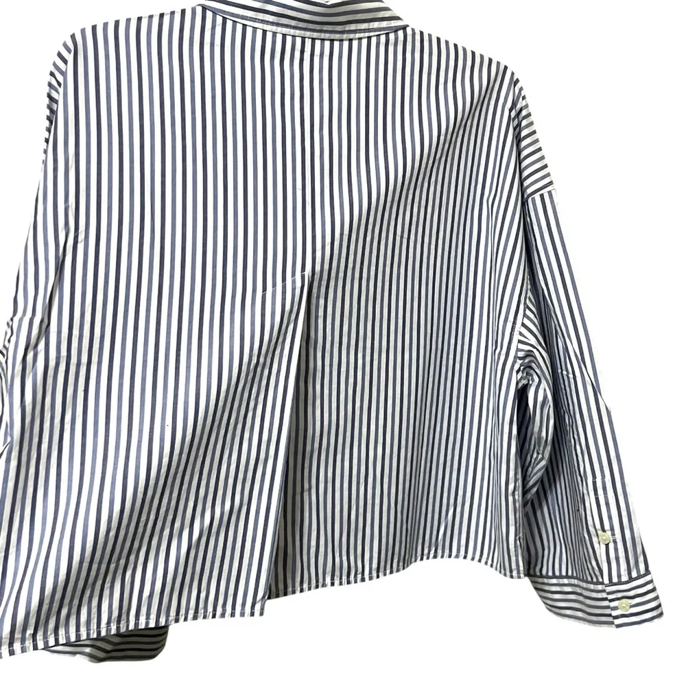 Everlane Boxy Striped Button Front Shirt Size Large New - Picture 5 of 12